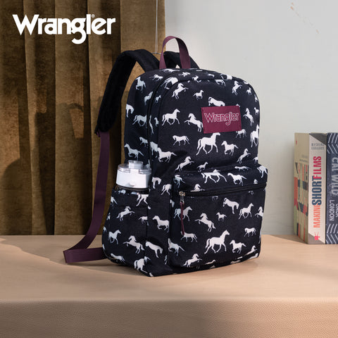 WG2000-007BK    Wrangler Horse Print Backpack - Black