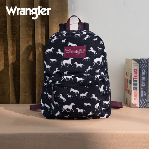 WG2000-007BK    Wrangler Horse Print Backpack - Black