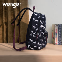 WG2000-007BK    Wrangler Horse Print Backpack - Black