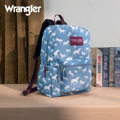WG2000-005BL    Wrangler Horse Print Backpack - Blue