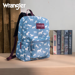 WG2000-005BL    Wrangler Horse Print Backpack - Blue