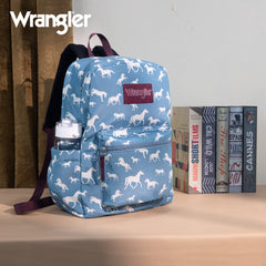 WG2000-005BL    Wrangler Horse Print Backpack - Blue