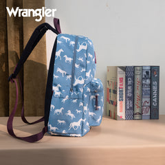 WG2000-005BL    Wrangler Horse Print Backpack - Blue