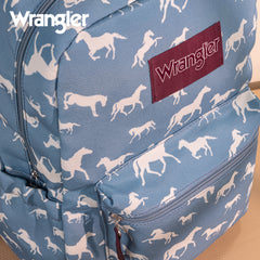 WG2000-005BL    Wrangler Horse Print Backpack - Blue