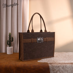 WG250G-8119CF    Wrangler Buckle Concealed Carry Large Tote-Coffee