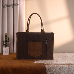 WG250G-8119CF    Wrangler Buckle Concealed Carry Large Tote-Coffee