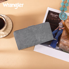 WG339-W080  Wrangler Western Floral Tooled RFID Wallet - Jean