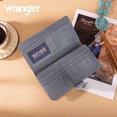WG339-W080  Wrangler Western Floral Tooled RFID Wallet - Jean
