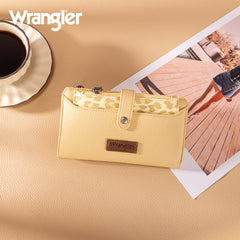 WG366-W091YL   Wrangler Western Bi-Fold  RFID Wallet/Wristlet With Detachable Pouch-Yellow