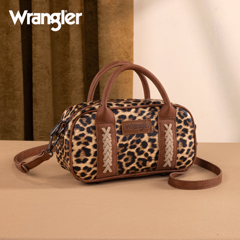 WG262-522  Wrangler Whipstitch Collection Mini Satchel/Crossbody Bag - Leopard