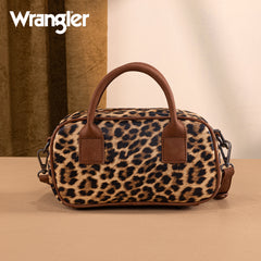 WG262-522  Wrangler Whipstitch Collection Mini Satchel/Crossbody Bag - Leopard