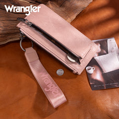 WG316-W013DPK  Wrangler Sunflower Print Card Wallet/Wristlet - Dark Pink