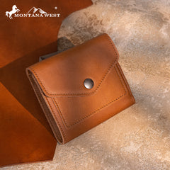 MWS-1010 Montana West Genuine Leather Tri-Fold  RFID Wallet