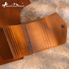 MWS-1010 Montana West Genuine Leather Tri-Fold  RFID Wallet