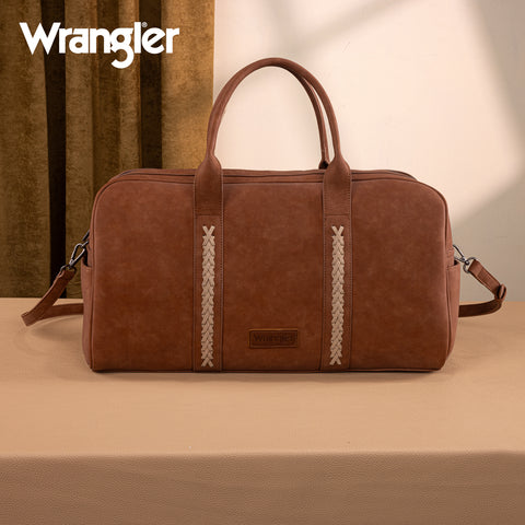 WG262-5110 Wrangler Whipstitch  Collection Duffle Bag -Brown (ONLINE-EXCLUSIVE)