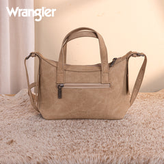 WG226-8605  Wrangler Tooled Aztec Pattern Print Tote/Crossbody -Tan