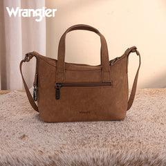 WG226-8605  Wrangler Tooled Aztec Pattern Print Tote/Crossbody -Brown