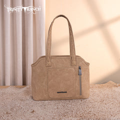 TR199G-8260  Trinity Ranch Genuine Hair-On Cowhide Tooled Concealed Carry Tote