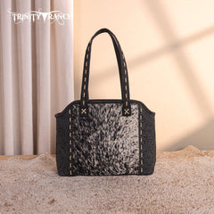TR199G-8260  Trinity Ranch Genuine Hair-On Cowhide Tooled Concealed Carry Tote