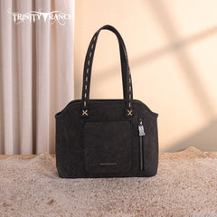 TR199G-8260  Trinity Ranch Genuine Hair-On Cowhide Tooled Concealed Carry Tote