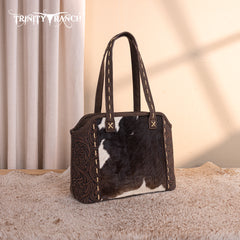 TR199G-8260  Trinity Ranch Genuine Hair-On Cowhide Tooled Concealed Carry Tote