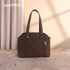 TR199G-8260  Trinity Ranch Genuine Hair-On Cowhide Tooled Concealed Carry Tote