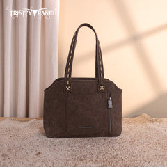 TR199G-8260  Trinity Ranch Genuine Hair-On Cowhide Tooled Concealed Carry Tote