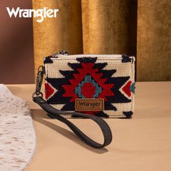 WG226-W069  Wrangler Aztec Print Card Wallet -Black