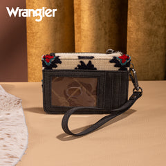 WG226-W069  Wrangler Aztec Print Card Wallet -Black
