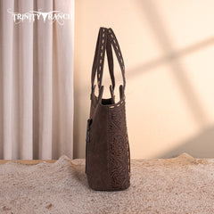 TR199G-8250  Trinity Ranch Genuine Hair-On Cowhide Tooled Concealed Carry Tote