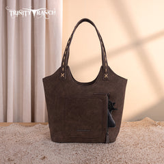 TR199G-8250  Trinity Ranch Genuine Hair-On Cowhide Tooled Concealed Carry Tote