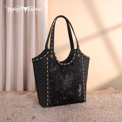 TR199G-8250  Trinity Ranch Genuine Hair-On Cowhide Tooled Concealed Carry Tote