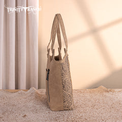 TR199G-8250  Trinity Ranch Genuine Hair-On Cowhide Tooled Concealed Carry Tote