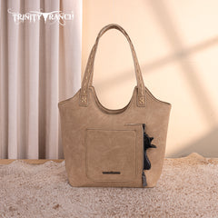 TR199G-8250  Trinity Ranch Genuine Hair-On Cowhide Tooled Concealed Carry Tote
