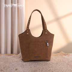TR199G-8250  Trinity Ranch Genuine Hair-On Cowhide Tooled Concealed Carry Tote