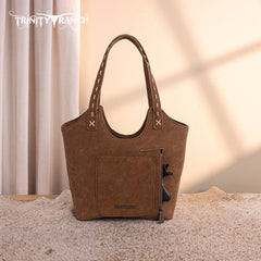 TR199G-8250  Trinity Ranch Genuine Hair-On Cowhide Tooled Concealed Carry Tote