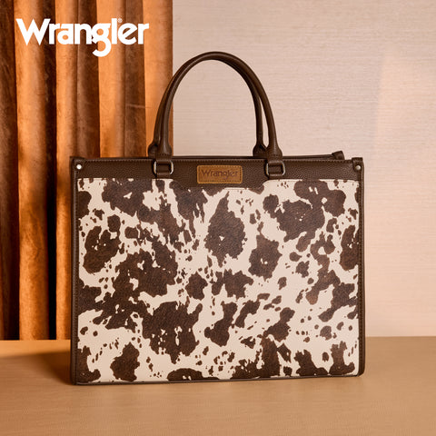 WG389-8119  Wrangler Carry-All Large Tote Work Tote /Crossbody - Cow-Coffee