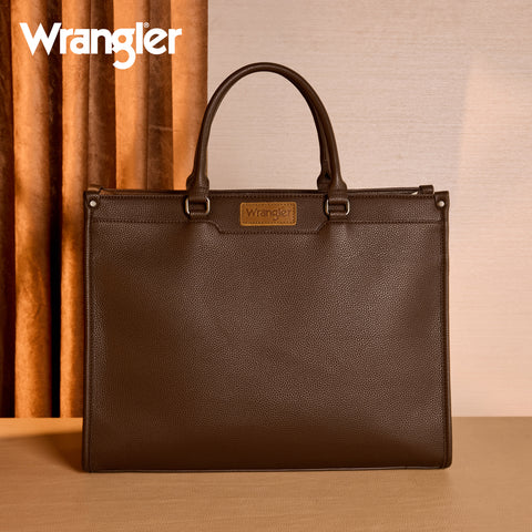 WG389-8119  Wrangler Carry-All Large Tote Work Tote /Crossbody - Coffee