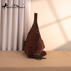 MW1341-9182   Montana West Boot Stitch Fringe Large Hobo Bag
