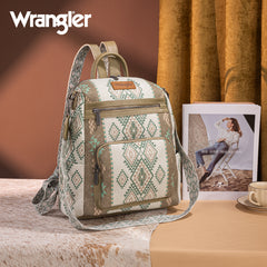 WG213-9110   Wrangler Aztec Print Backpack/Crossbody -Green