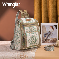 WG213-9110   Wrangler Aztec Print Backpack/Crossbody -Green