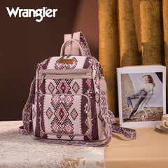 WG213-9110   Wrangler Aztec Print Backpack/Crossbody - Pink