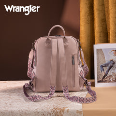 WG213-9110   Wrangler Aztec Print Backpack/Crossbody - Pink