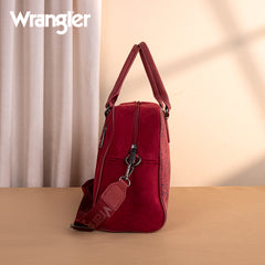 WG277-5110BDY   Wrangler Vintage Floral Printed Duffle Bag - Burgundy