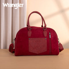 WG277-5110BDY   Wrangler Vintage Floral Printed Duffle Bag - Burgundy