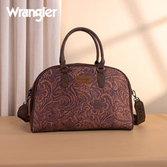 WG277-5110CF   Wrangler Vintage Floral Printed Duffle Bag - Coffee