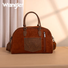 WG277-5110BR   Wrangler Vintage Floral Printed Duffle Bag - Brown