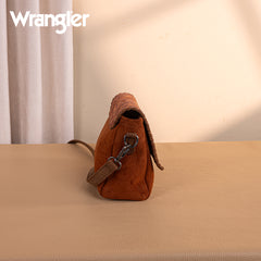 WG277-236BR   Wrangler Vintage Floral Printed Crossbody Bag with Small Pouch- Brown