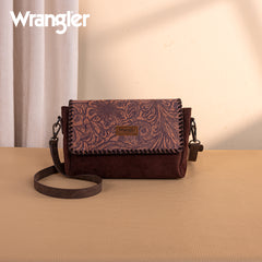 WG277-236CF   Wrangler Vintage Floral Printed Crossbody Bag with Small Pouch- Coffee