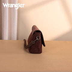 WG277-236CF   Wrangler Vintage Floral Printed Crossbody Bag with Small Pouch- Coffee
